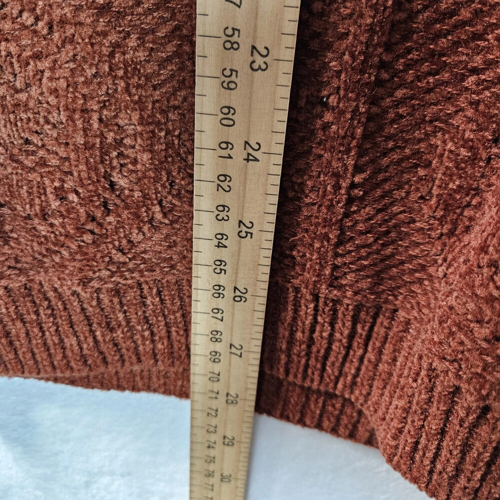 Domanini Vintage Pointelle Knit Pullover Rust Brown Women Medium Wool Blend - Picture 7 of 9